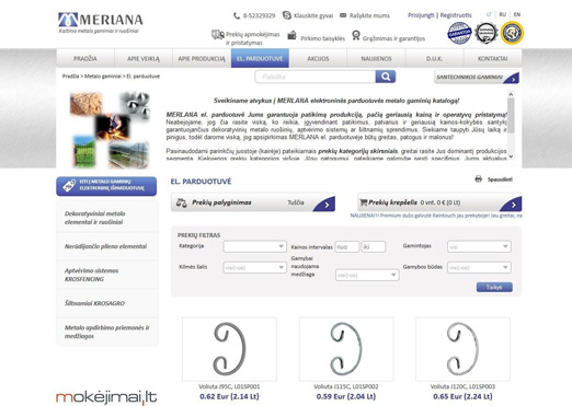 Sukurta internetinė elektroninė parduotuvė merlana.lt