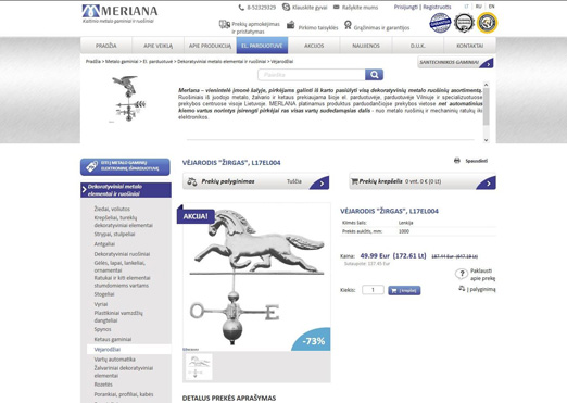 Sukurta internetinė elektroninė parduotuvė merlana.lt